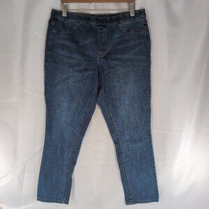 Parasuco Jeans Women 16 Jeggings Blue Denim C2563 Tapered Stretch Pants Medium